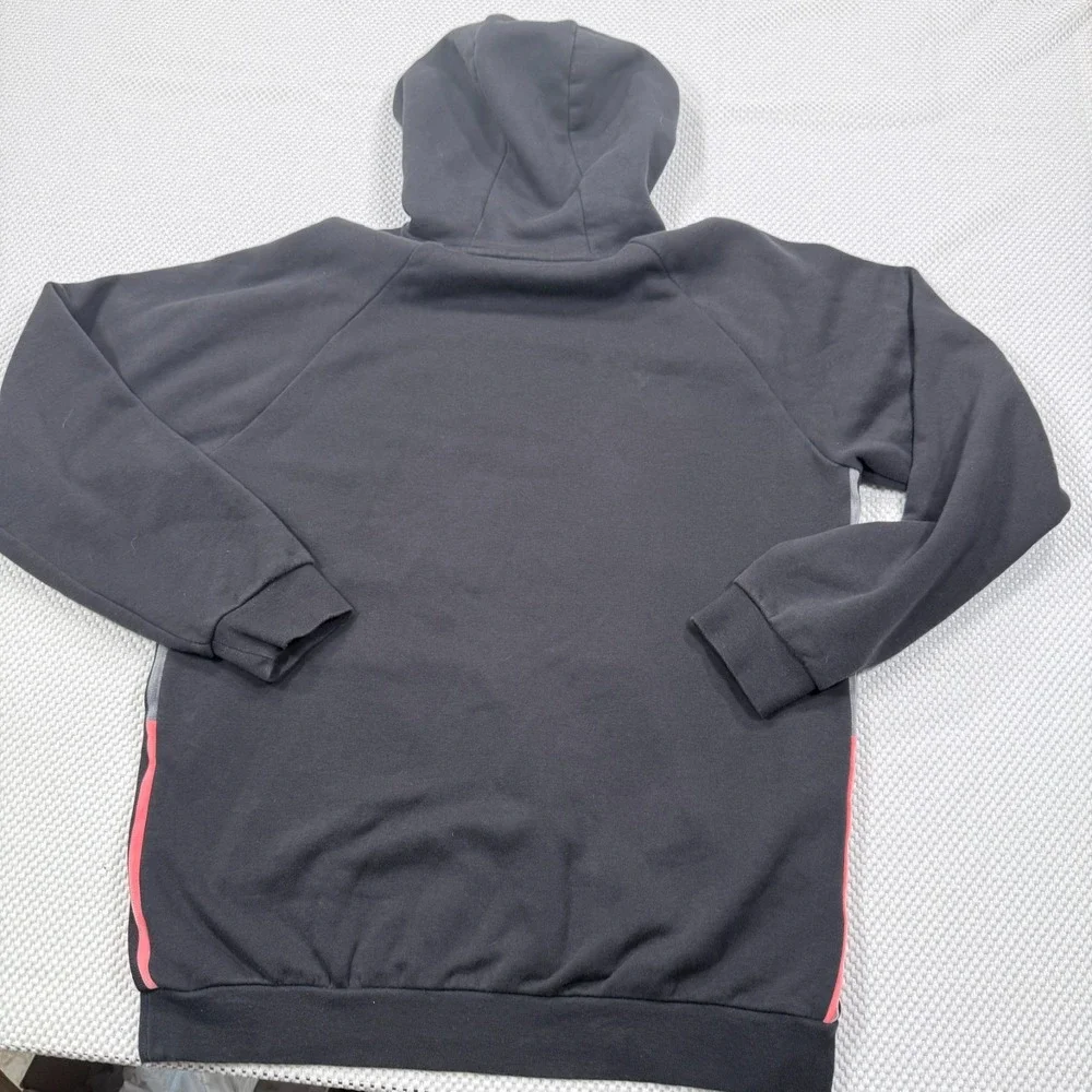 Adidas Tango Mens Large Black Gray Salmon Pink 3-Stripes Soccer Pullover Hoodie